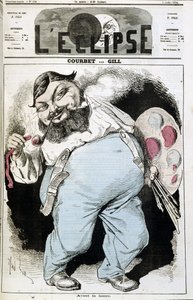 ギュスターヴ・クールベの漫画 - 1870年2月7日の「日蝕」に掲載。 作： Andre Gill