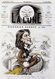 ギルによるヴィクトリアン・サルドーの漫画 - 1866年10月14日の『月』の表紙。