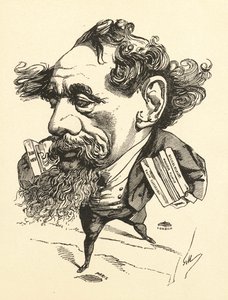 イギリス海峡を横断するチャールズディケンズの漫画、1868 作： Andre Gill