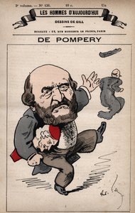 アンドレ・ギル（1840-85）による「今日の人々」（1779-1880年頃）からのエドゥアール・ド・ポンペリー（1812-1895年）の漫画。 作： Andre Gill