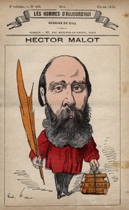 アンドレ・ギル（1840-85）による「現代の人々」（1779-1880年）からのヘクター・マロット（1830-1907年）の漫画 作： Andre Gill