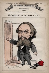 アンドレ・ギル（1840-85）が描いた1779年～1880年頃の「今日の人」に掲載されたフィロール（1824-1889）のイギリスの政治家、ジャン・トクセーヌ・ロークの漫画。 作： Andre Gill