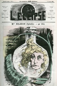 Ophelie役のChristine Nilsson（1843年〜1880年頃）スウェーデンのオペラ歌手。4月5日付のギル社「L