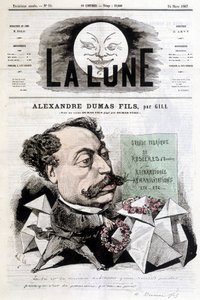 ギル氏によるAlexandre Dumas Filsのコミック画。1867年3月24日の表紙「La Lune」。 作： Andre Gill