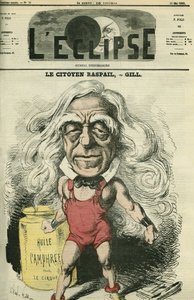 フランソワ＝ヴァンサン・ラスパイユ（1794-1878）は、化学者、医師、フランスの政治家である。5月23日付ジルの「日食」誌の表紙 作： Andre Gill