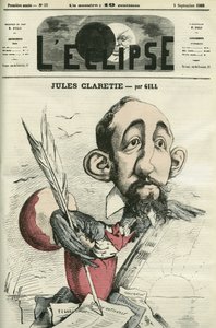 ジュール・クラレ（1840-1913）：フランスの小説家、劇作家、批評家。9月5日発売のギル社「日蝕」の表紙