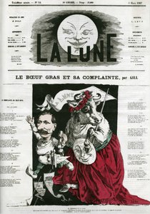 Le Beeuf gras et sa lamentte、歌のイラストです。ギルによる漫画、「La Lune」3月3日号掲載