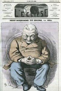 フランスの政治家、アドルフ・ティエール（1797-1877）の漫画「Little man still lives」。6月8日付ジルの「日食」の表紙