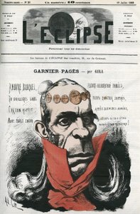 Louis Antoine Garnier-Pages (Garnier Pages) (1803-1878)、フランスの政治家。ギルの「日食」での表紙（7月19日 作： Andre Gill