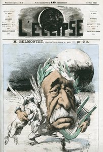 Louis Belmontet (1799-1879), フランスの詩人・政治家。3月15日付のギル社「日蝕」の表紙 作： Andre Gill