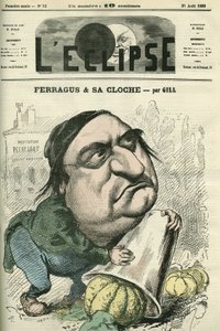 Louis Ulbach dit Ferragus (1822-1889) 新聞「La Cloche」の編集長で、フランスの作家・ジャーナリスト。8月30日付のギル社「日食」誌の表紙