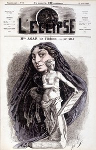 マドモアゼル・アガー（オデオン座より） フランス・アカデミーの女優。エクリプスでギルが描いた絵 作： Andre Gill