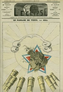 1874年、金星（共和国）が太陽（王政）の前を通過する様子。1月3日付ギル社「L