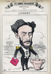 フランスの科学者・政治家であるCharles-Ange Laisant (1841-1893)の肖像。パリ、ギルの漫画。