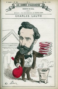 フランスの化学者、シャルル・ロート（1836-1913）の肖像。彼はパリのエコール・スーパーieur de Physique et de Chemistry Industrielles（ESPCI）の所長であった。パリのギル社による漫画。 作： Andre Gill