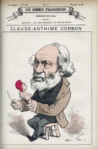 フランスの上院議員、クロード・アンタイム・コーボン（1808-1891）の肖像。The Men of Today "に掲載されたギルの漫画。 作： Andre Gill