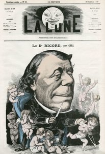 フランス人医師リコルドの肖像。ギルの漫画、「La Lune」10月20日号掲載