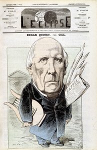 フランスの歴史家エドガー・キネ（1803-1875）の肖像。1874年11月8日のL