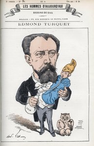 Edmond Henri Turquet (1836-1914)の肖像。彼はフランスの政治家で、1871年から1889年までエイスン地方の副官を務めた。パリのGillによる漫画。 作： Andre Gill