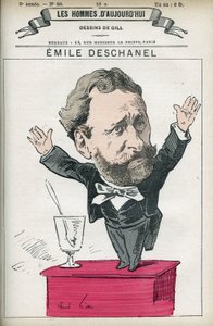 フランスの作家・政治家であり、1920年にフランス共和国大統領となったポール・デシャネル（1855-1922）の父であるエミール・デシャネル（1819-1904）の肖像。ギルによる漫画、パリ