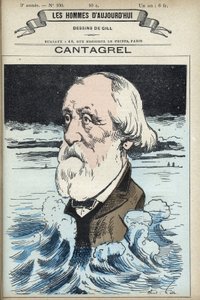 フェリックス・フランソワ・ジャン・カンタグレル（1810-1887）の肖像。パリのギルによる漫画。