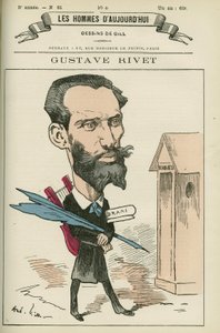 グスタフ・リヴェ（1848-1936）の肖像。フランスのアンシニャンであり政治家であり、1903年から1924年までイゼール州の上院議員を務めた。パリのギル社の漫画。 作： Andre Gill