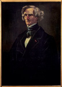 フランスの作曲家、ヘクトル・ベルリオーズ（1803-1869）の肖像。アンドレ・ギル（1840-1885）による絵画 作： Andre Gill