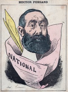 フランスのジャーナリストであり、新聞「Le National」のオーナーでもあるHector Pessardの肖像（Andre Gillによる漫画、パリの「Les Hommes d