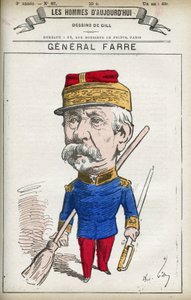 ジャン・ジョセフ・フレデリック・アルベール・ファール（1816-1887）の肖像。フランスの軍人で、1870年に将軍に任命され、陸軍大臣を務めた。パリのギルによる漫画。 作： Andre Gill