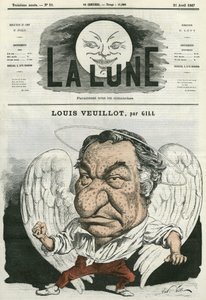 フランスのジャーナリストであり、文学者でもあったルイ・ヴュイヨ（1813-1883）の肖像。ギルによる漫画（『月』4月21日付 作： Andre Gill