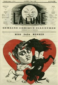 パリのガイテ劇場の歌手、Miss Adah-Isacs Menkenの肖像。ギルの漫画、「月」2月10日号掲載