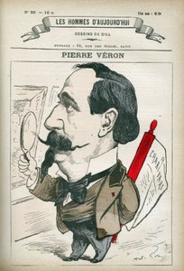 フランスの作家・詩人のピエール・ヴェロン（1831-1900）の肖像。ギルによる風刺画、パリ 作： Andre Gill