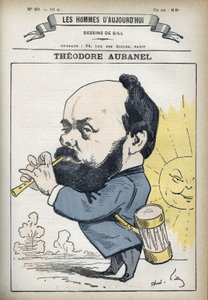テオドール・オーバネル（1829-1886）は、フランスの印刷業者であり、プロヴァンスの詩人です。パリ、ギルの漫画。 作： Andre Gill