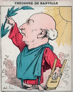 フランスの詩人Theodore de Banville（1823-1891）の肖像 - Andre Gillによるパリの「Les Hommes d