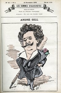 フランスの漫画家・イラストレーター、アンドレ・ギル（1840-1885）の自画像。Les hommes d
