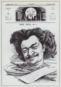 フランスの風刺画家アンドレ・ギルの自画像（リトグラフ 作： Andre Gill