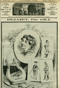 オペラ・コミック歌手、ヴィルジニー・デジャゼ（1797-1875）への賛辞と肖像画。12月12日付ジルの「L