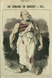 1870年の戦争に勝利したドイツのウィリアム1世（1797～1888年）の風刺画「肉屋を頼むのは誰だ？ 作： Andre Gill