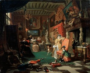 「肖像画を描くサー・アンソニー・ヴァン・ダイク」、1853年 作： Andre Plumot