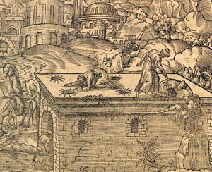 アケルデマッハのキリスト教墓地、アンドレ・テベ（1504-1592）の『Cosmographie universelle』からの彫刻、パリ