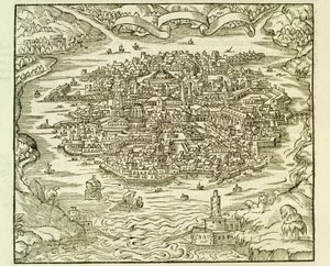 泉西市（現・天津市） アンドレ・テベの『万国全図』からの抜粋 作： Andre Thevet