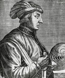 ルッカ公カストラカーニ（1281年頃～1328年頃）の肖像、『輝ける男たちの真実の肖像』からの彫刻版 作： Andre Thevet