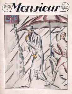 Homem de capa de chuva, capa da revista 