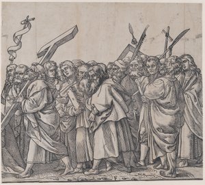 セクション F: キリストの勝利、1836 年の十字架、本、武器を保持している聖人。 作： Andrea Andreani