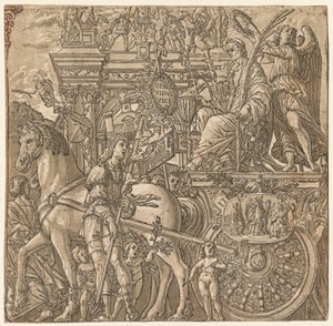 ジュリアスシーザーの勝利：シーザートライアンファント、1593-99年。 作： Andrea Andreani