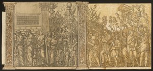 ユリウス・カエサルの凱旋 [7 番と 8 番と 2 列]、1599 年。 作： Andrea Andreani