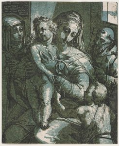 聖ヨハネと聖母子、シエナの聖カタリナと聖フランシス、1585年。 作： Andrea Andreani
