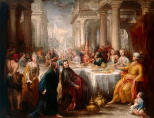 ベルシャザールの饗宴、1705年。 作： Andrea Celesti
