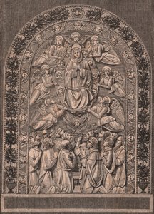 アンドレア・デッラ・ロッビア（1435-1525または1528）の工房による「聖母被昇天」、イタリア、ウンブリア州チッタ・ディ・カステッロのピナコテカ、ミラノの月刊誌「イル・セコロ」の挿絵付き月刊誌「Le cento citta d