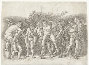 バッカナルはシレヌスに会った 作： Andrea Mantegna